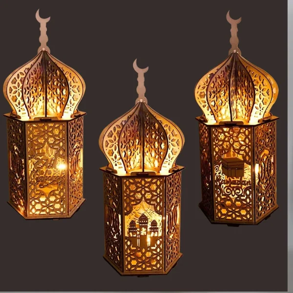 lanterne bois creux ramadan