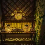 lanterne solaire rotin