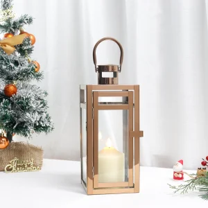 lanterne bougie en acier