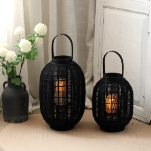 lanterne bois noir chic