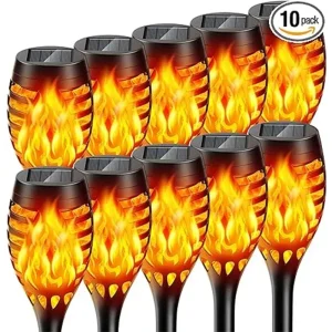 lanterne torche solaire à effet flamme vacillante