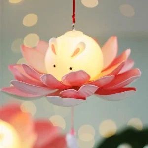 lanterne lotus lapin