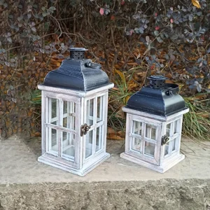 lanterne bois patio
