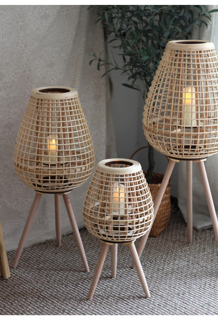 lanterne rotin salon
