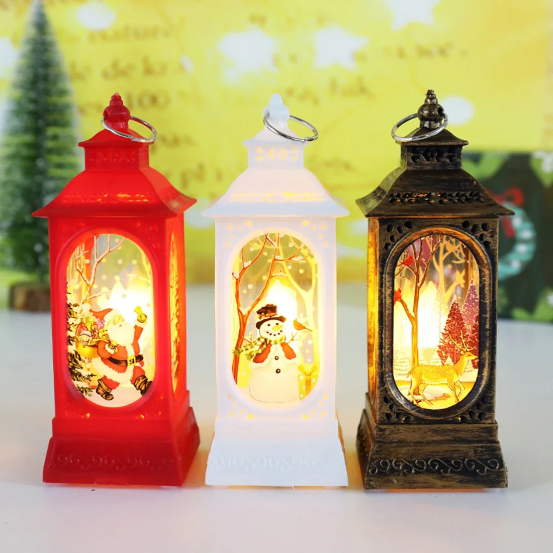 décor festif lanterne père noël