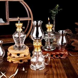lanterne à huile en verre portable