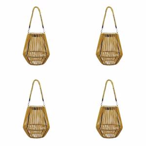 lanterne solaire en rotin lot de 4