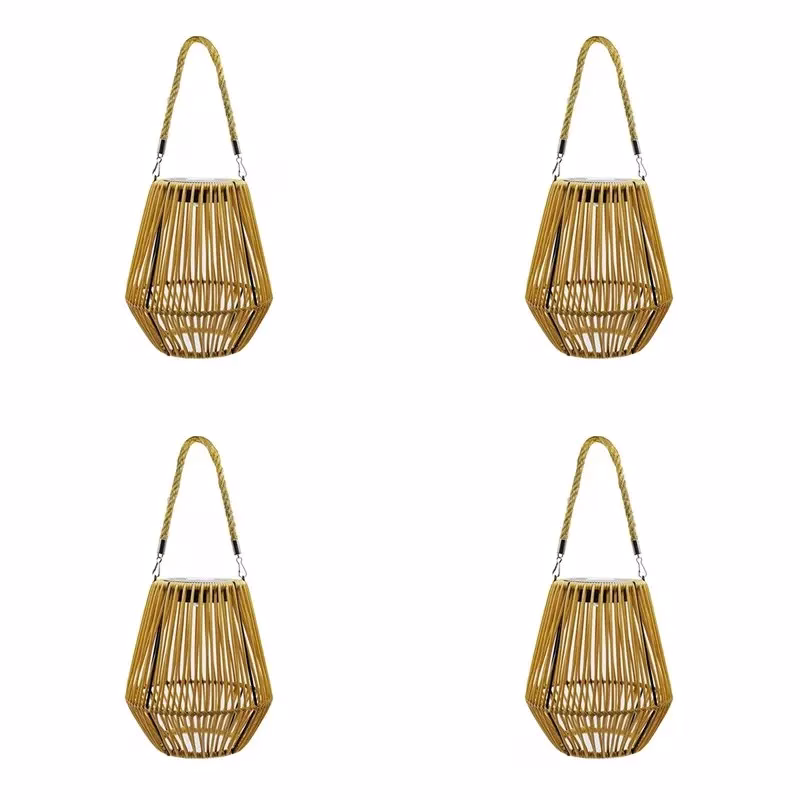 lanterne solaire en rotin lot de 4