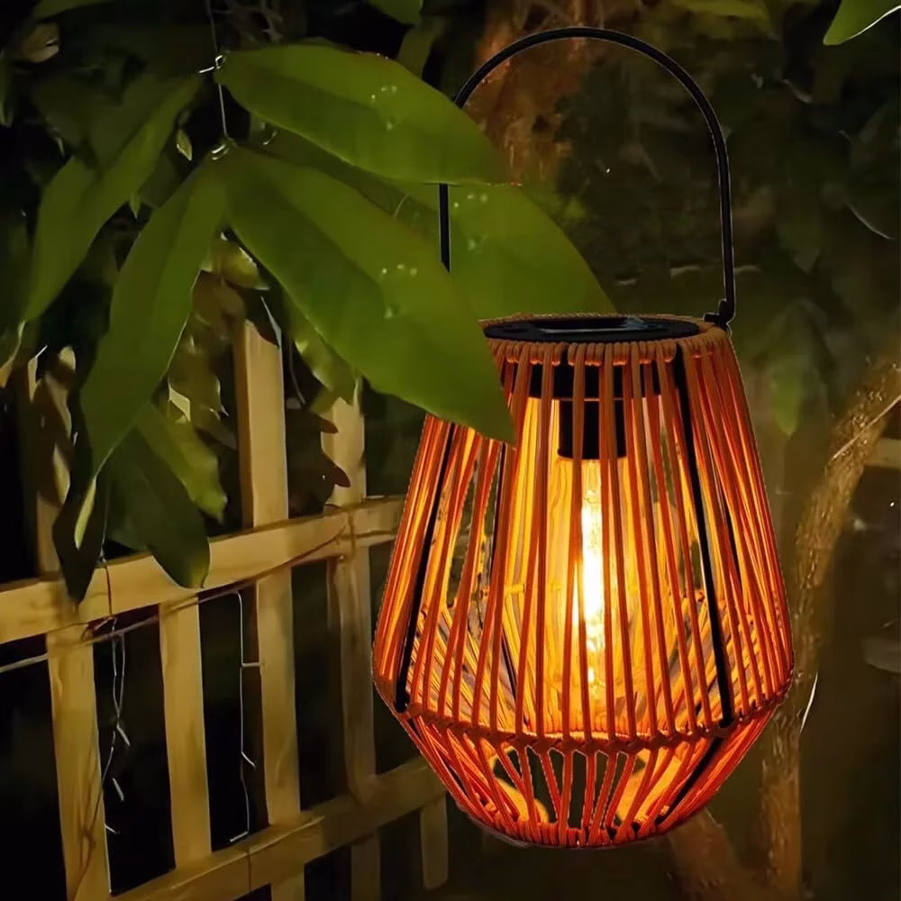 lanterne solaire extérieure imitation bambou