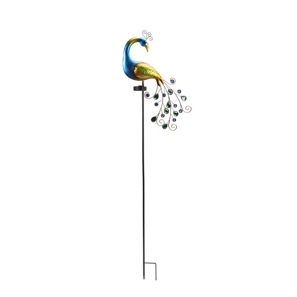 lampe solaire pour jardin en style paon