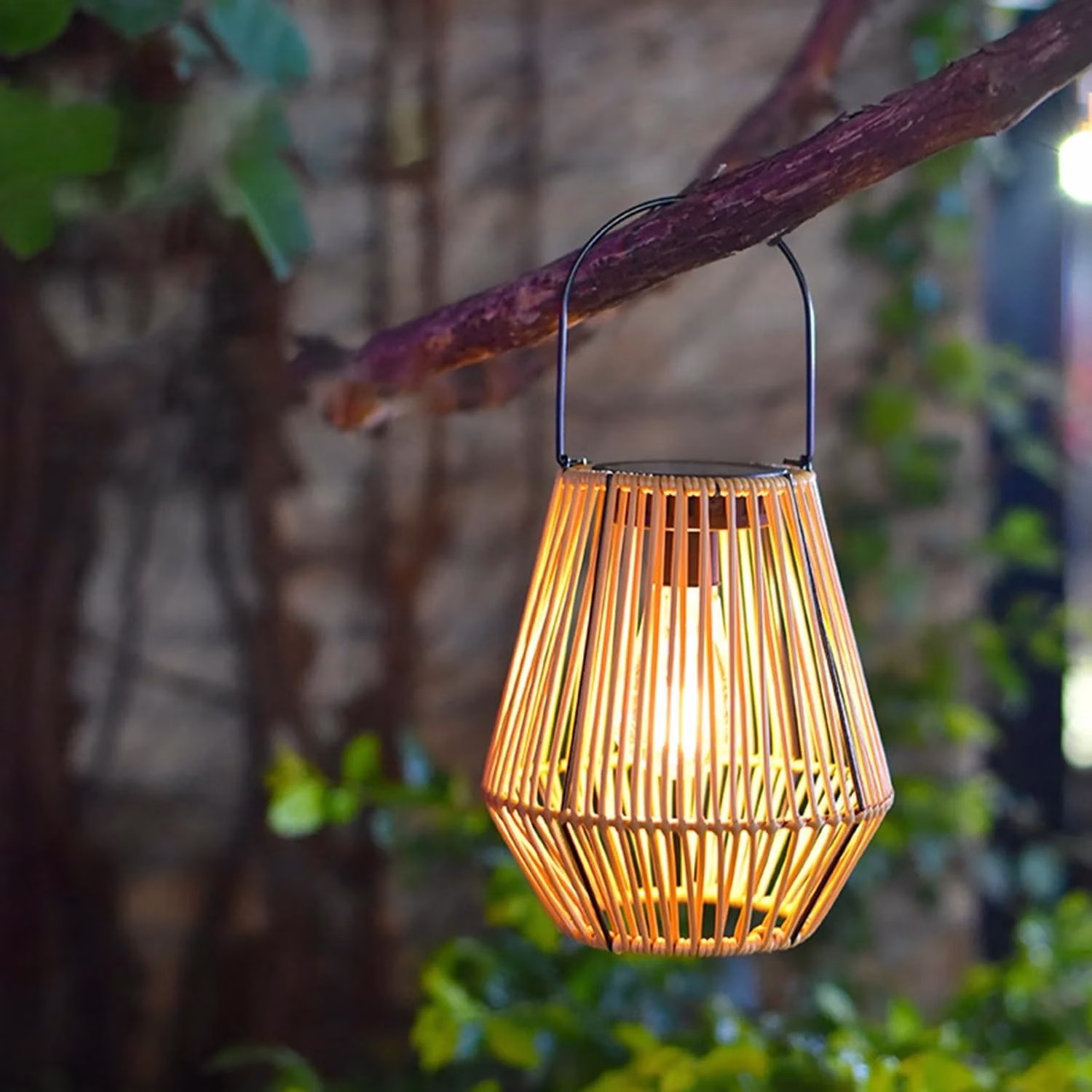 lampe solaire décoration jardin en imitation bambou