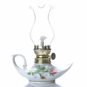 lampe à pétrole vintage en céramique